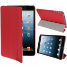 For iPad Mini 1/2/3 Red 3-fold Smart Cover PU Leather Case