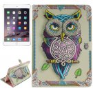 For iPad Air 2/iPad 6 Owl Pattern Leather Case with Holder, Card Slots & Wallet