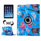 For iPad Air 2/iPad 6 Blue Eiffel Tower Pattern 360° Rotation Leather Case with 3 Gears Holder