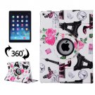 For iPad Air 2/iPad 6 White Eiffel Tower Pattern 360° Rotation Leather Case with 3 Gears Holder