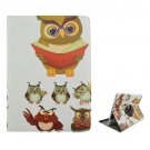 For iPad Air 2 / iPad 6 360° Rotation Owls Studying Pattern Leather Case with 2 Gears Holder