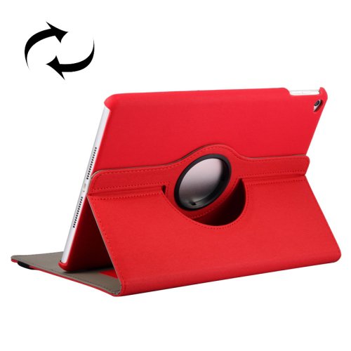 For iPad Air 2 Red 360&Acirc;&deg; Rotation Denim Jean Flip Case with Holder