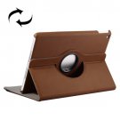 For iPad Air 2 Brown 360° Rotation Denim Jean Flip Case with Holder