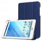 For Acer Iconia One 8 Dark Blue Custer Texture Leather Case with 3 fold Holder