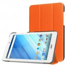 For Acer Iconia One 8 Orange Custer Texture Leather Case with 3 fold Holder