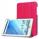 For Acer Iconia One 8 Magenta Custer Texture Leather Case with 3 fold Holder