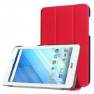 For Acer Iconia One 8 Red Custer Texture Leather Case with 3 fold Holder