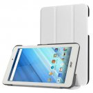 For Acer Iconia One 8 White Custer Texture Leather Case with 3 fold Holder