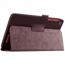 For Acer Iconia One 8 Coffee Litchi Solid Color Leather Case with Holder