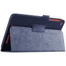 For Acer Iconia One 8 Dark Blue Litchi Solid Color Leather Case with Holder