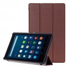 For Amazon Fire HD 8 Brown Custer Leather Case with 3 Fold Holder