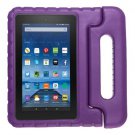 For Amazon MoKo Fire 7 Purple EVA Bumper Case with Handle & Holder