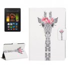 For Amazon Kindle Paperwhite 2 Giraffe Leather Case with Holder & Card Slots