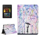 For Amazon Kindle Fire HDX 7 Rain Leather Case with Holder & Card Slots