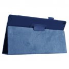 For Amazon Fire HD 10 Dark Blue Litchi Flip Leather Case with Holder