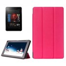For Amazon Fire HD 10 Magenta Karst Flip Leather Case with 3 Fold Holder