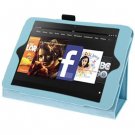 For Kindle Fire HD Baby Blue Litchi Texture Leather Case with Holder