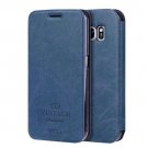 For Samsung Galaxy S7 Dark Blue Mofi Crazy Horse Leather Case with Card Slots
