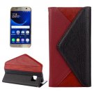 For Samsung Galaxy S7 Wine Red Envelope Style Horizontal Flip Leather Case
