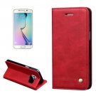 For Samsung Galaxy S7 Red Crazy Horse Leather Case with absorption