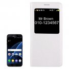 For Samsung Galaxy S7 White Litchi Flip Leather Case with Call Display ID