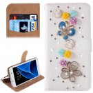For Galaxy S7 Diamond Butterfly Pattern Leather Case with Magnetic Buckle