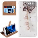 For Galaxy S7 Diamond Butterfly Pattern Leather Case with Magnetic Buckle