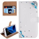 For Galaxy S7 Diamond Dragonfly Pattern Leather Case with Magnetic Buckle