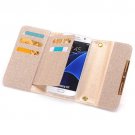 For Galaxy S7 Pink Glitter 2 in 1 Wallet Style Detachable Leather Case
