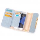 For Galaxy S7 Blue Glitter 2 in 1 Wallet Style Detachable Leather Case