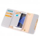 For Galaxy S7 Silver Glitter 2 in 1 Wallet Style Detachable Leather Case