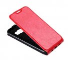 For Galaxy S7 Red Flip Leather Case with Card Slot & Photo Frame