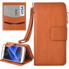 For Galaxy S7 Brown Business Wallet Flip Leather Case & Photo Frame