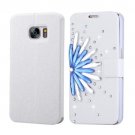 For Galaxy S7 Fevelove Diamond Flower Leather Case with Card Slots