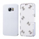 For Galaxy S7 Fevelove Diamond Bowknots Leather Case with Card Slots