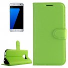 For Galaxy S7 Green Litchi Flip Leather Case with Holder, Card Slots & Wallet