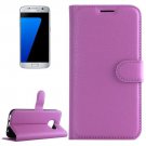 For Galaxy S7 Purple Litchi Flip Leather Case with Holder, Card Slots & Wallet
