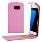 For Galaxy S7 Pink Flip Waist Bag with Magnetic Buckle & Card Slot