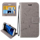 For Galaxy S7 Grey Crazy Horse Printing Leather Case with Wallet