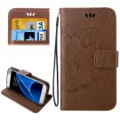 For Galaxy S7 Brown Crazy Horse Printing Leather Case with Wallet