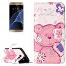 For Galaxy S7 Rilievo Bear Leather Case with Magnetic Buckle & Card Slot