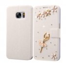 For Galaxy S7 Fevelove Diamond Girl Leather Case with Magnetic Buckle & Card Slot