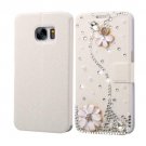 For Galaxy S7 Fevelove Diamond Flower Leather Case with Magnetic Buckle & Card Slot