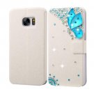 For Galaxy S7 Fevelove Diamond Butterfly Leather Case with Magnetic Buckle & Card Slot