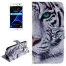 For Galaxy S7 Tiger Pattern Leather Case with Holder, Card Slots & Wallet