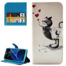 For Galaxy S7 Cat Pattern Leather Case with Holder, Card Slots & Wallet