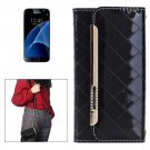 For Galaxy S7 Black Flip Leather Shoulder Bag with Card Slots & Wallet