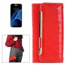 For Galaxy S7 Dark Red Flip Leather Shoulder Bag with Card Slots & Wallet