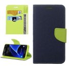 For Galaxy S7 Dark Blue Cross Leather Case with Card Slots, Holder & Wallet