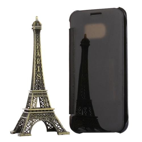 For Galaxy S7 Black Electroplating Mirror Horizontal Flip Leather Case